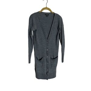 Halogen Gray Merino Wool Button Cardigan Medium Nordstrom